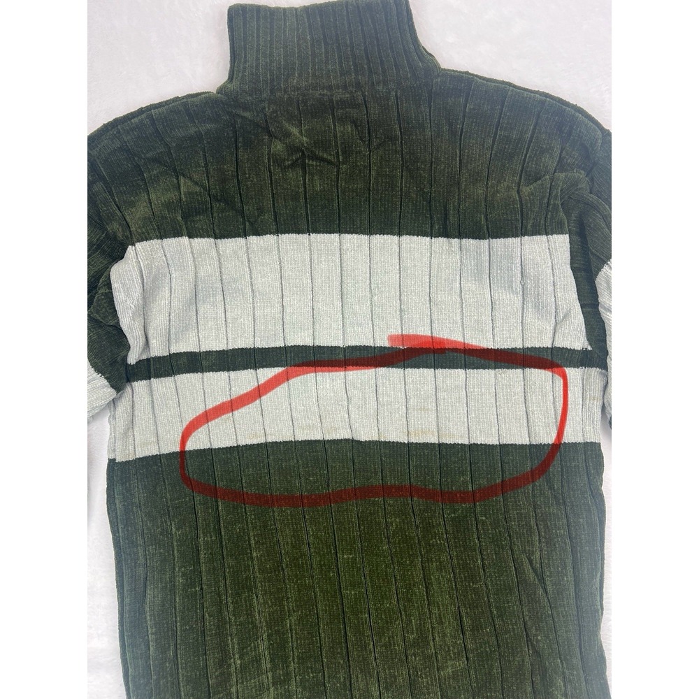 Vintage 90s Southpole Knit Sweater Green Mens Sz 2XL Turtle Neck Y2K‎ Velour NWT - Picture 10 of 10